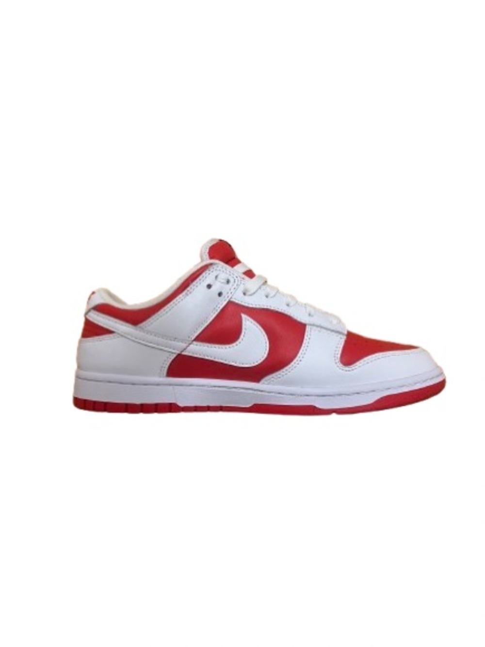 Nike White and Red Low-Top Skate Sneaker